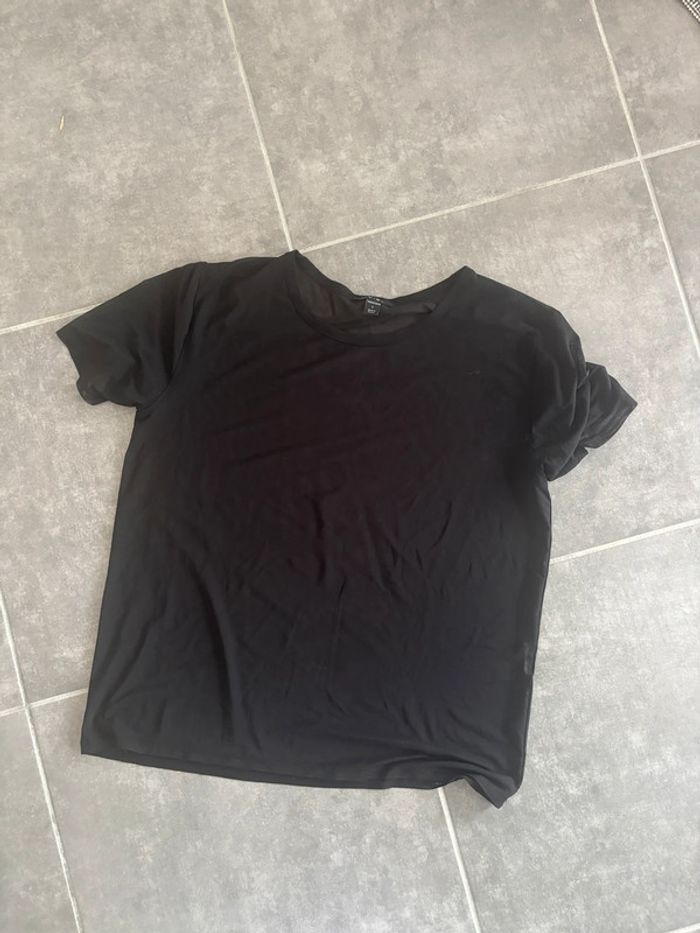T-shirt transparent, noir