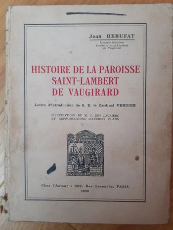 Histoire de la paroisse Saint-Lambert de Vaugirard - Jean Rebufat