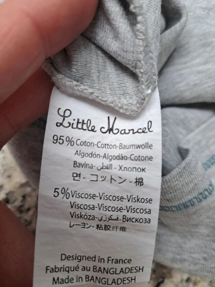 Little Marcel : tee-shirt gris (128) - photo numéro 5