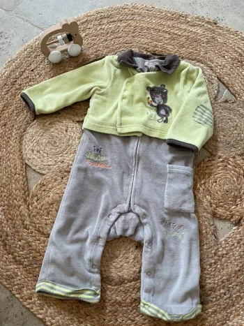 Pyjama très chaud velours / surpyjama 12 mois