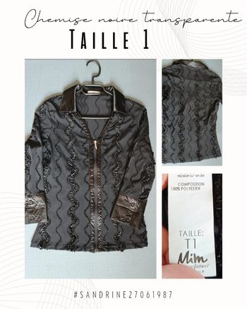 Chemise noire transparente