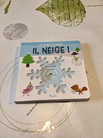 Livre page  cartonnée Il neige de page en page