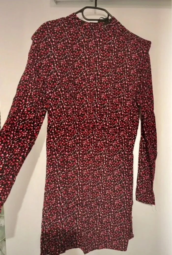 Robe La City bordeaux à motifs noir et blanc – taille 38 – neuve - photo numéro 2