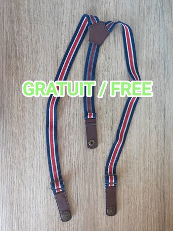 Bretelles rayé bleu blanc rouge pression / Bébé - Gratuit / Free