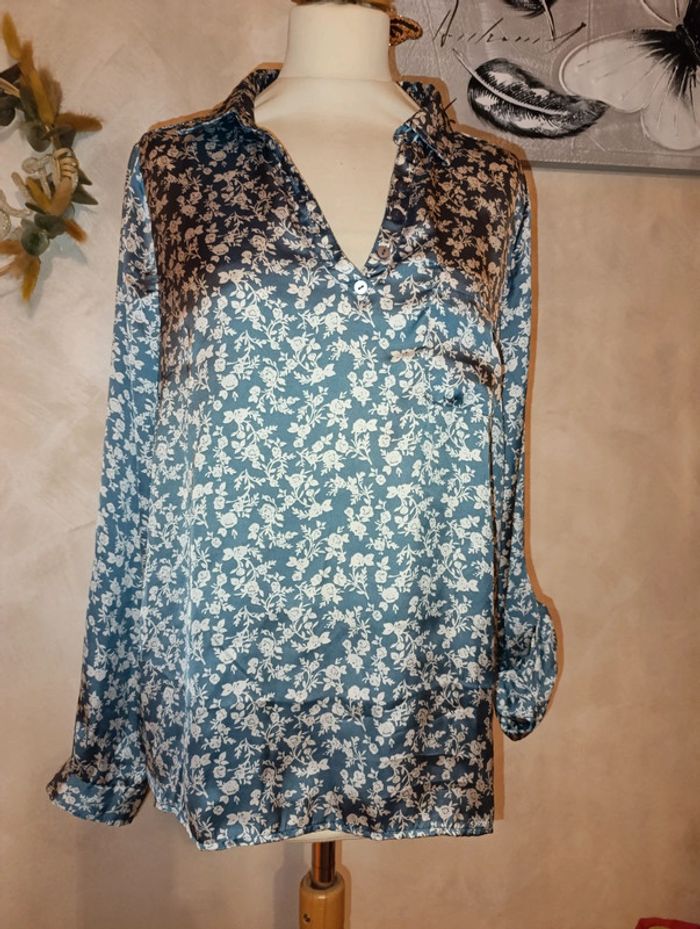 Sublime chemisier en satin Gemo taille 44
