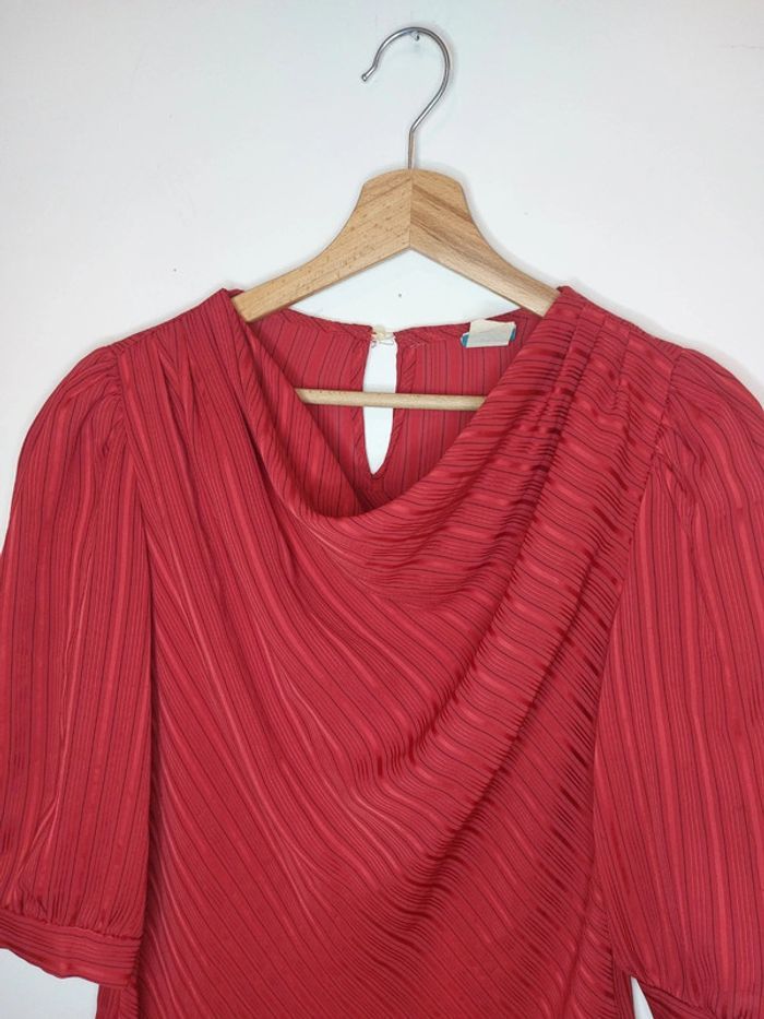Blouse vintage rouge à rayures - photo numéro 3