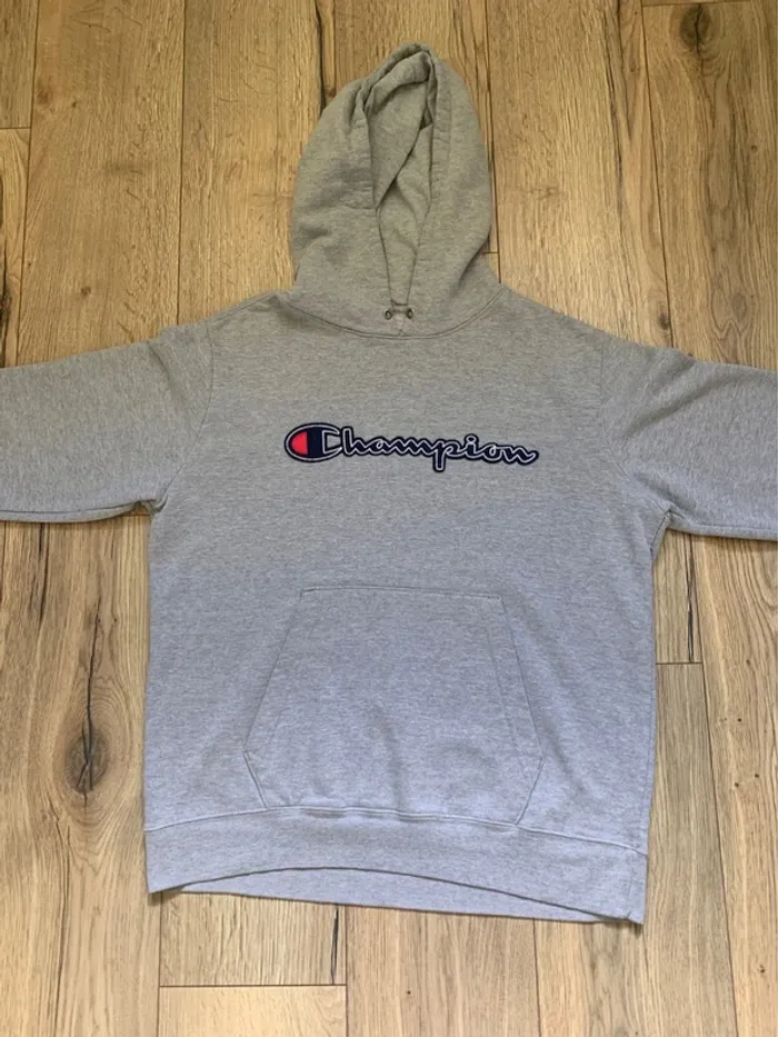 Sweat à capuche Champion Authentique Gris Taille M - photo numéro 4