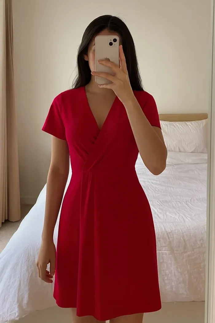 Robe en soie rose fuchsia drapée Les Petites Paris Taille 36