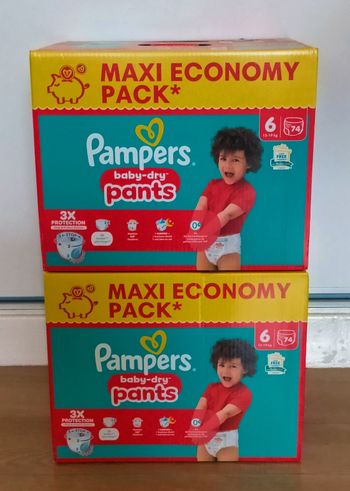 Lot couches Pampers baby dry pants taille 6 