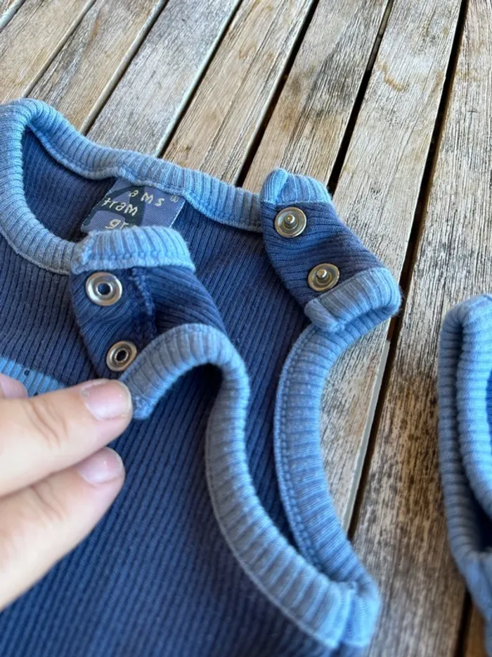 Lot de 2 combishorts AmsTramGram - 3/6 mois - photo numéro 3