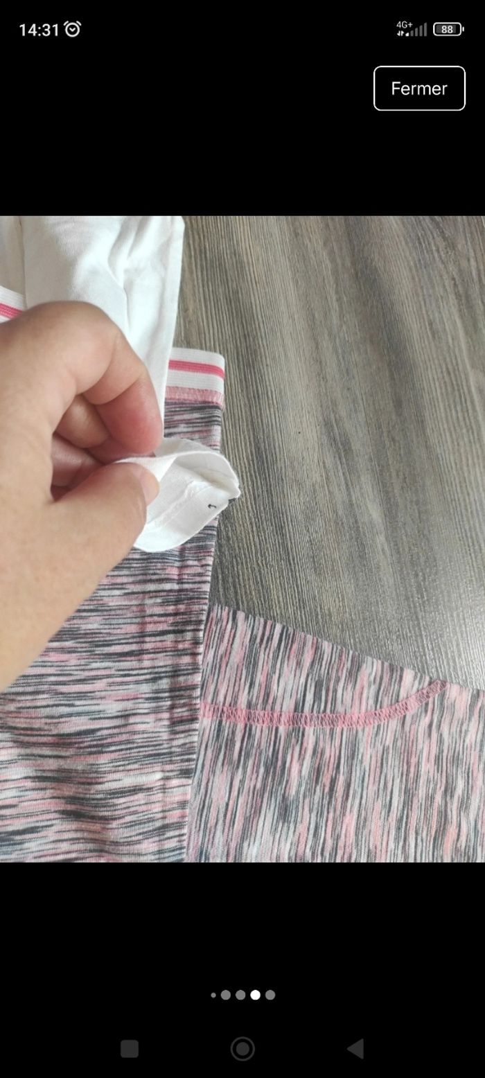 Lot vêtements fille avec legging de sport et t-shirt ou pull fin imprimé papillon - photo numéro 8