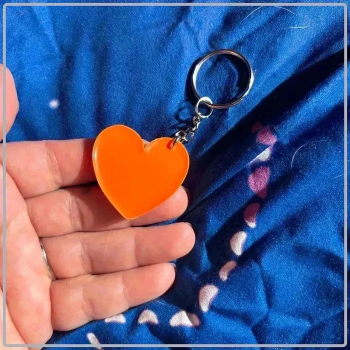 Porte clef cœur orange - photo numéro 2