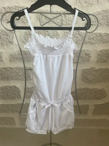Combinaison short blanche fille 4 ans combishort été