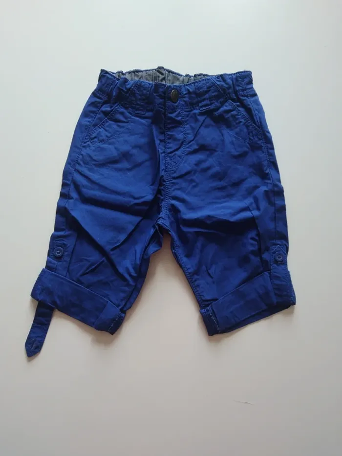 pantalon short léger bleu électrique tex garcon 12 mois