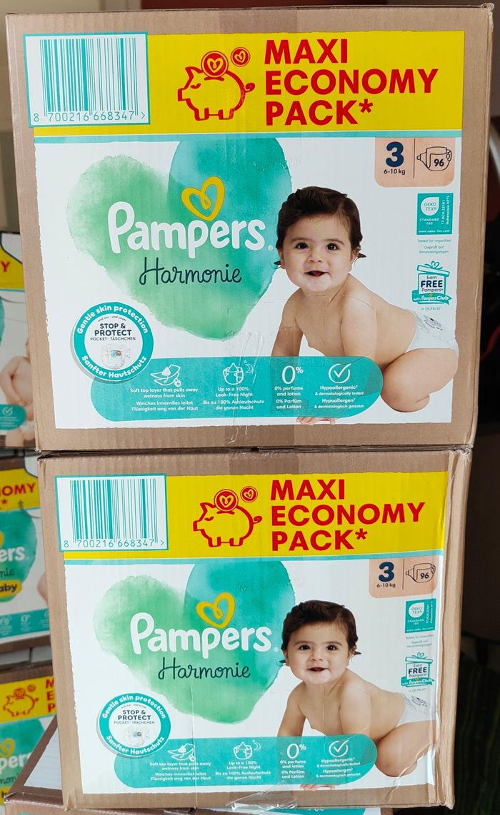 Lot de 192 couches Pampers harmonie t3
