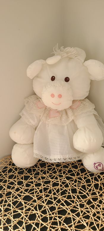 vintage années 80 Fisher Price 1986 Puffalump Peluche - Vache Blanche