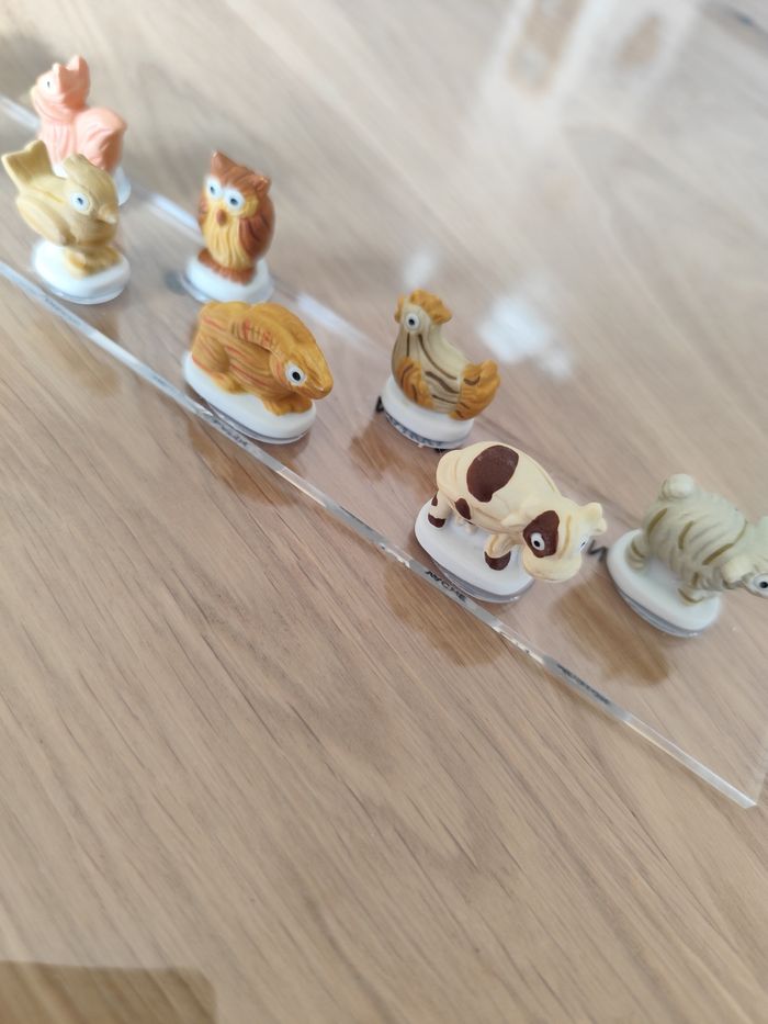 Lot de 10 figurines en céramique " les animaux déco en bois" - photo numéro 3