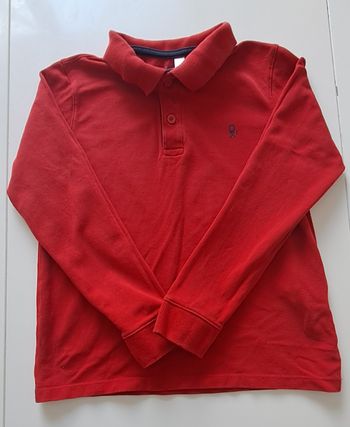 Polo manches longues Okaïdi rouge – 12 ans