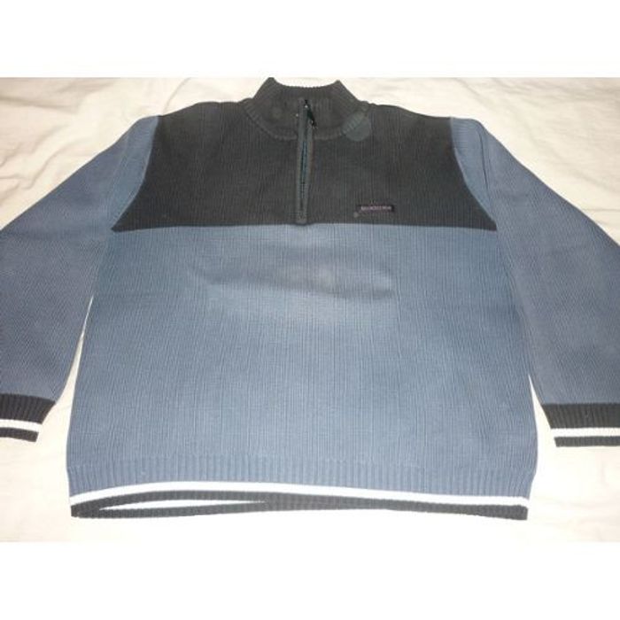 Pull coton bleu-gris et noir 14 ans Quiksilver - photo numéro 2