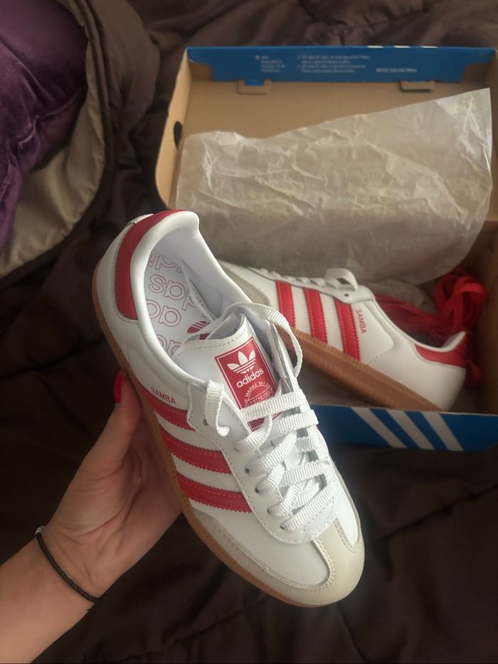 Samba adidas blanche rouge - photo numéro 2