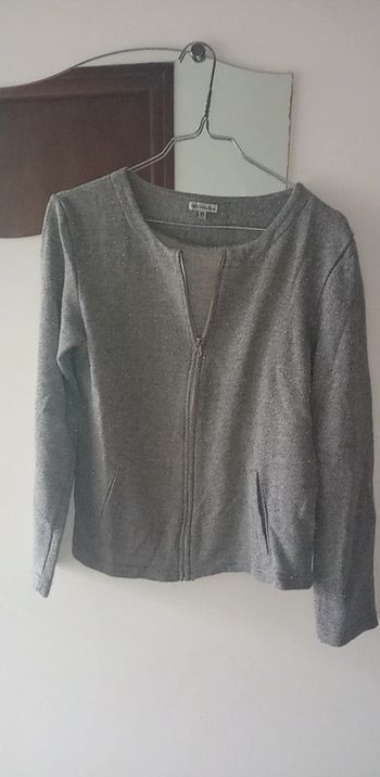 Gilet gris pailletée 14 ans