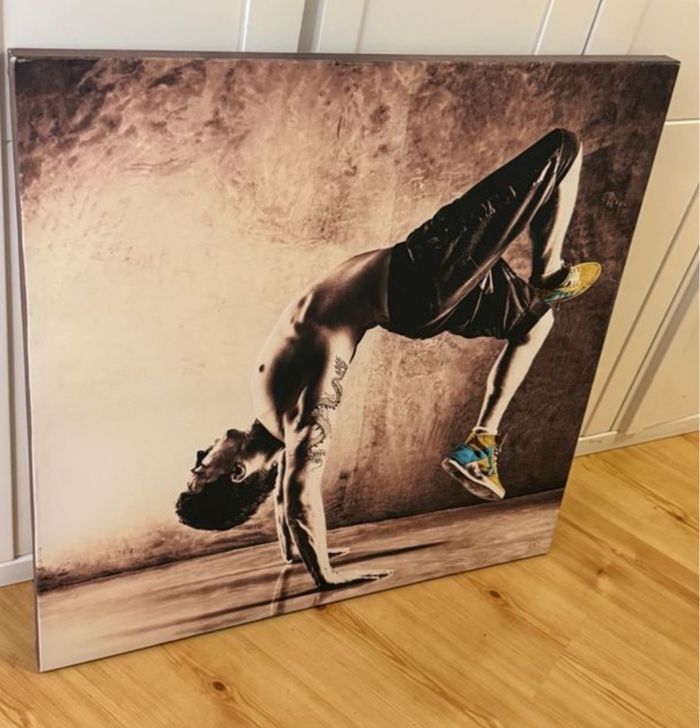 Grand cadre déco – danseur en noir et blanc – style moderne / urbain