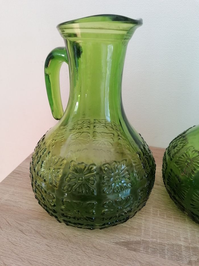 2 carafes vintage vert année 70 - photo numéro 2