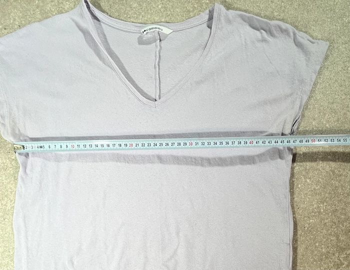 🟣 T-shirt col V Camaïeu taille M🟣 - photo numéro 5