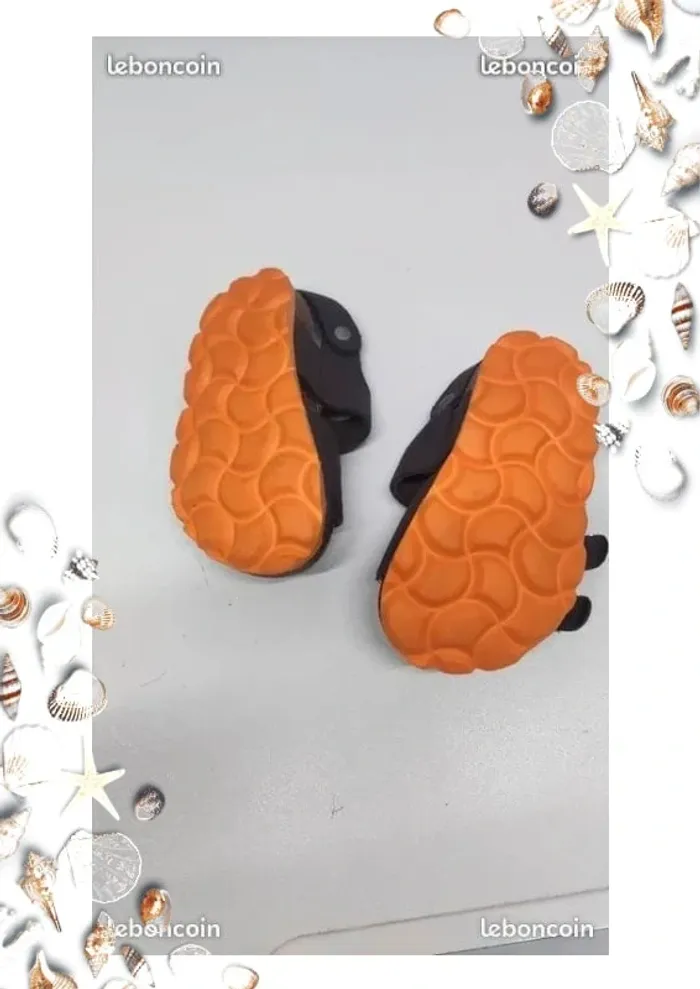 Sandalettes Gémo grise et semelle orange taille 18 - photo numéro 3