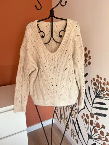 Pull ajourée crème Kilky