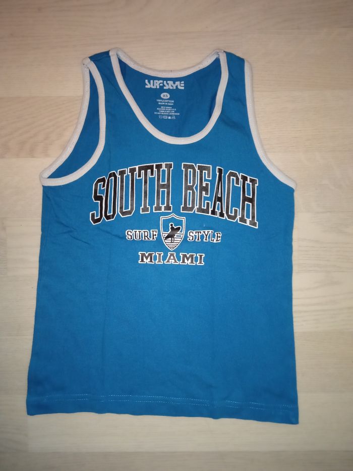 Débardeur bleu motif basketball Surf Style T. XS (6 ans)