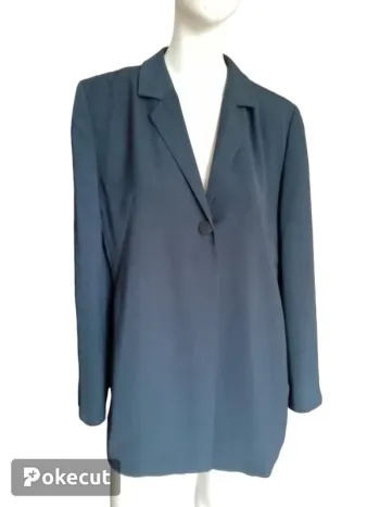 Veste jacket blazer bleu marine navy blue basic chic