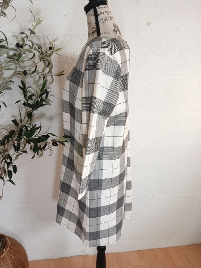 Robe à carreaux droite – Noir & blanc cassé – Taille M – - photo numéro 6