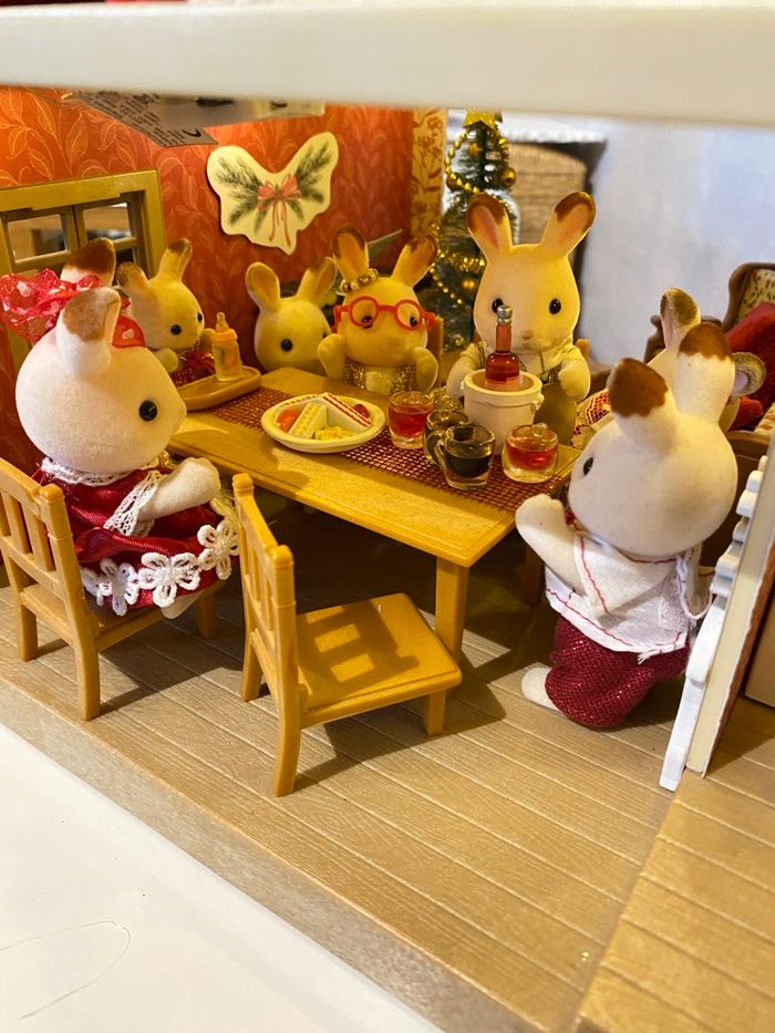 Maison complète larchwood éclairée famille lapin chocolat papi mamie noël - photo numéro 9