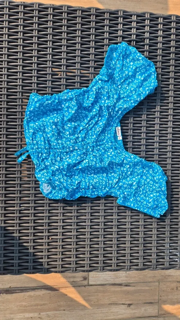 Top fleuri bleu 10 ans Gémo