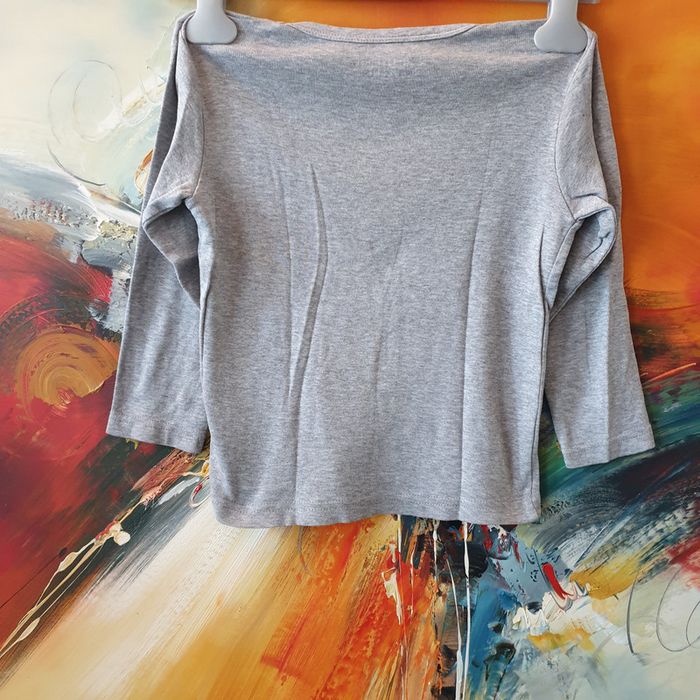 Tee-shirt manche longue gris 4 ans - photo numéro 2