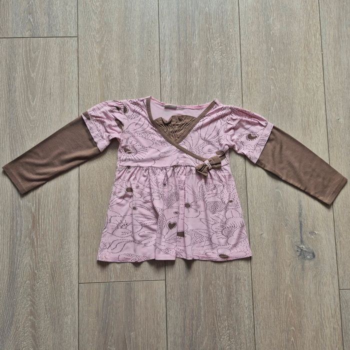Maillot manche léger et fluide, rose et marron. Fille 4 ans. - photo numéro 1