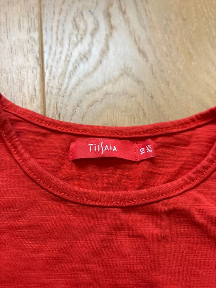 T shirt manches longues rouges tissaia 10 ans - photo numéro 3