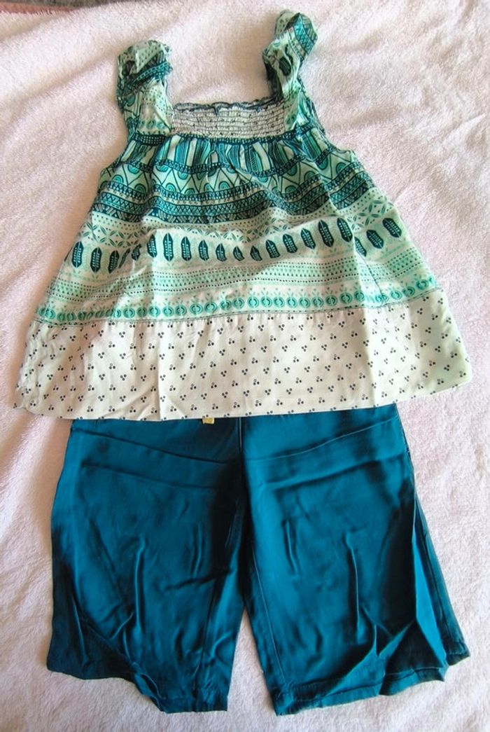 Ensemble pantacourt léger + 2 blouses, 3 ans - photo numéro 2