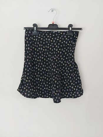 Mini jupe noir motifs à fleur