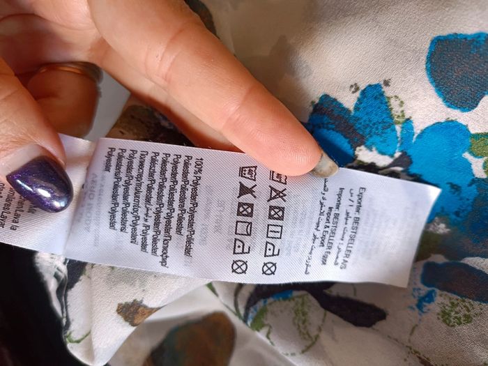 Top fleuri blanc bleu Véro moda M - photo numéro 4