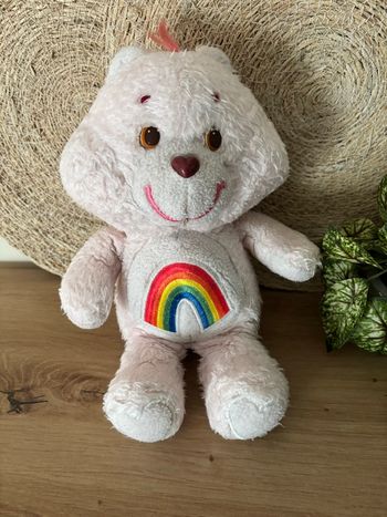 Vintage peluche bisounours rose arc en ciel grosfarceur 1983 care bears 
