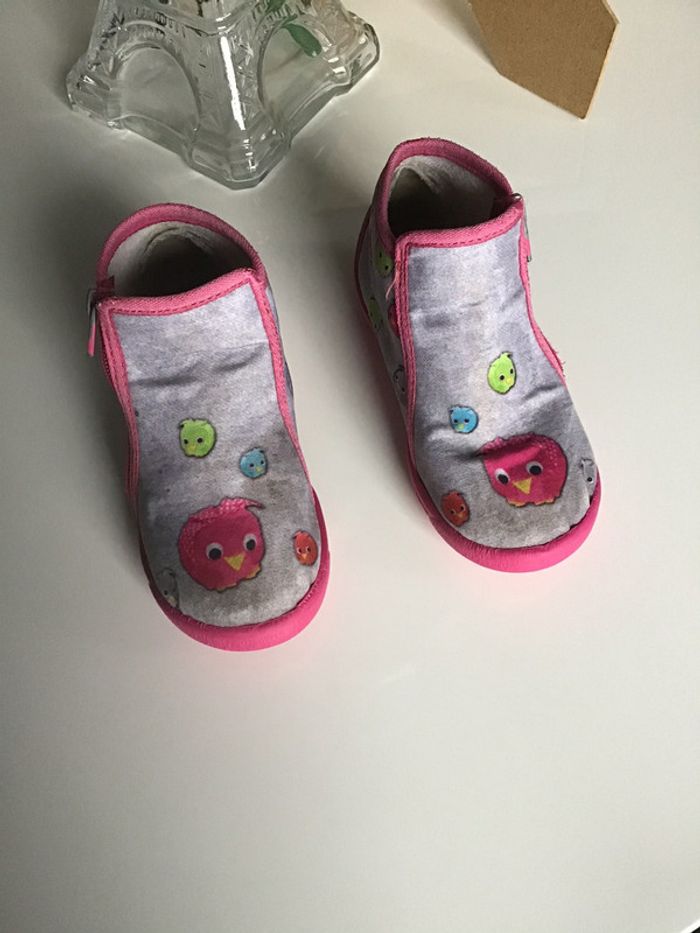 Chaussons gris et rose - photo numéro 2