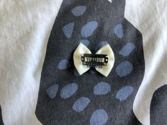 Barrette noeud blanc - photo numéro 2