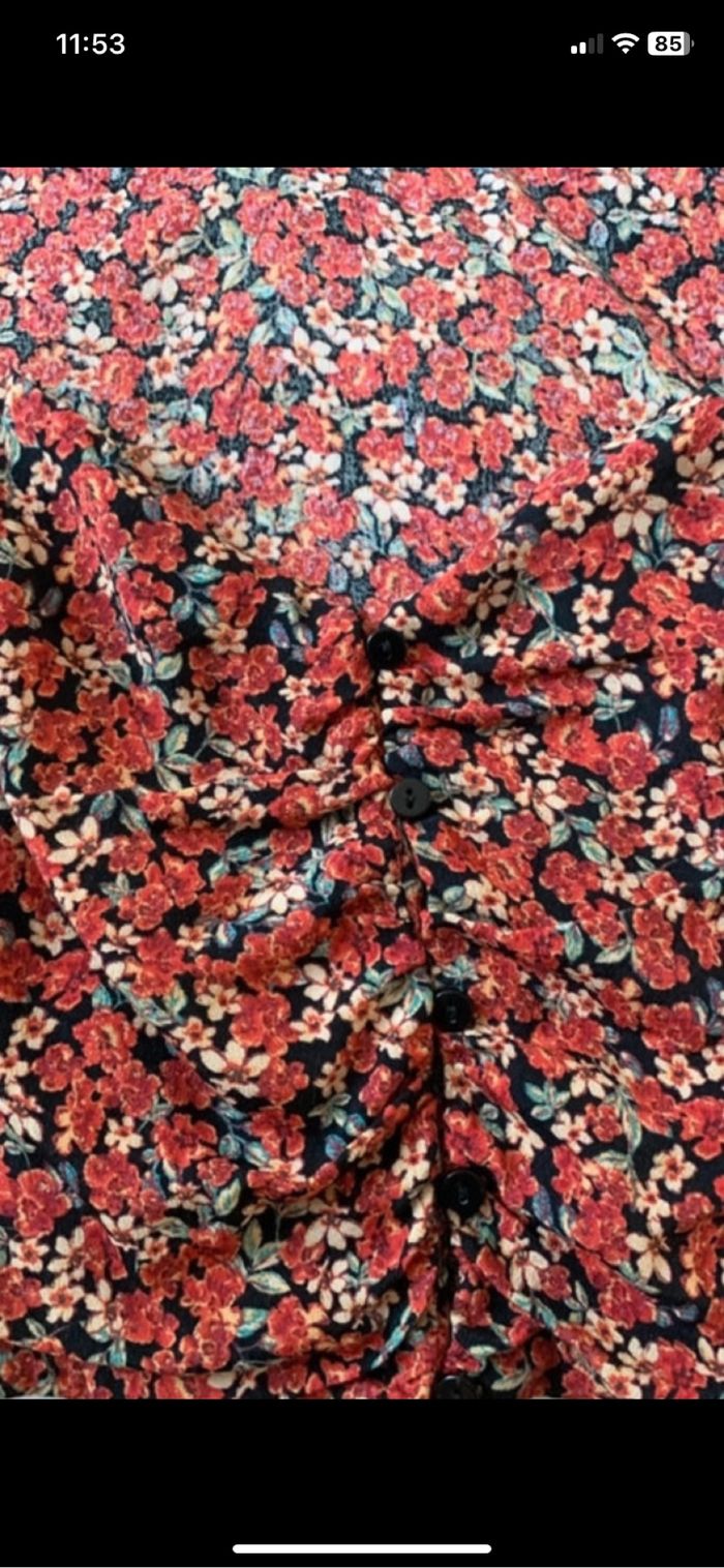 Blouse fleurie courte manches longues - photo numéro 5
