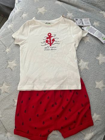Ensemble teeshirt/short marin