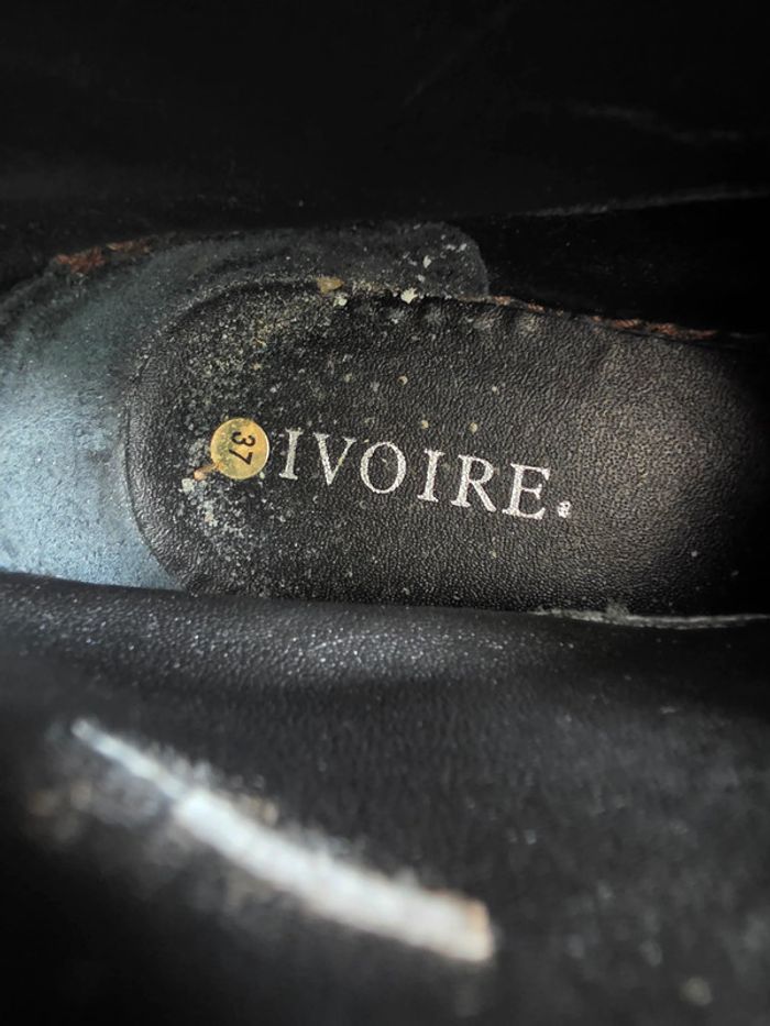 Chaussures montantes en cuir Ivoire Taille 37 - photo numéro 5