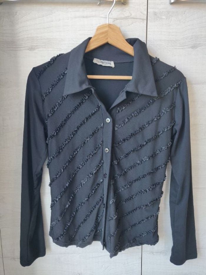 Chemisier noir stretch
