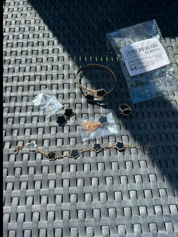Ensemble parure bijoux en alliage trèfle porte bonheur