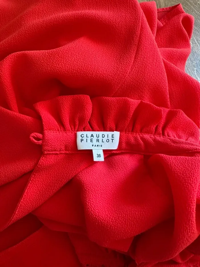 Blouse Claudie Pierlot rouge taille 38 - photo numéro 3